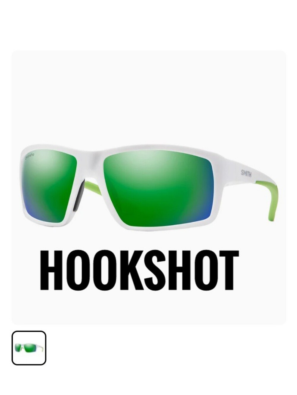 Smith Hookshot Men's White Frame Green Lens Sunglasses
